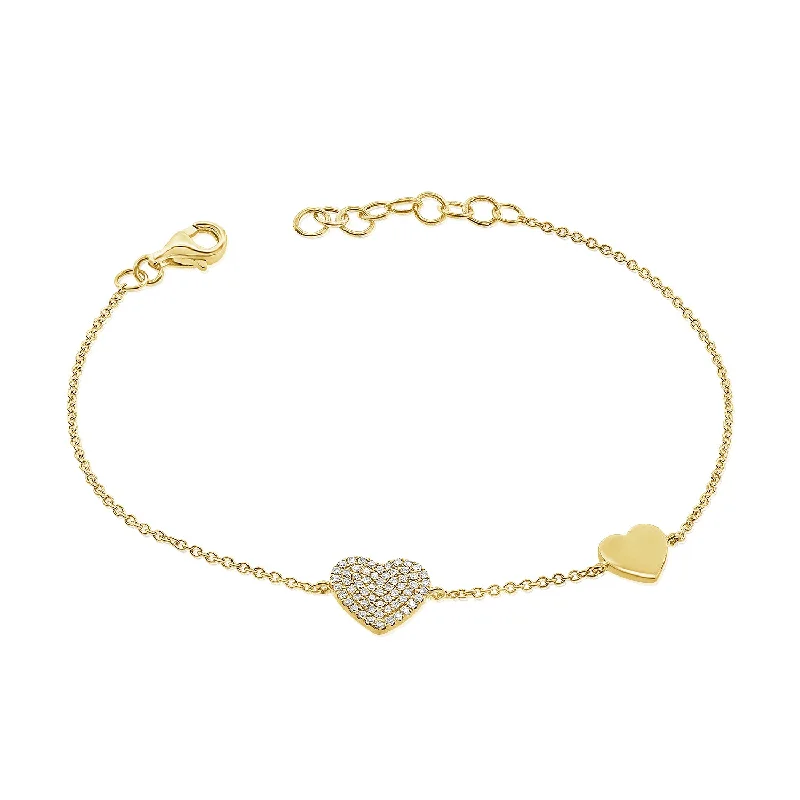 14K GOLD DIAMOND HAYDEN HEART BRACELET