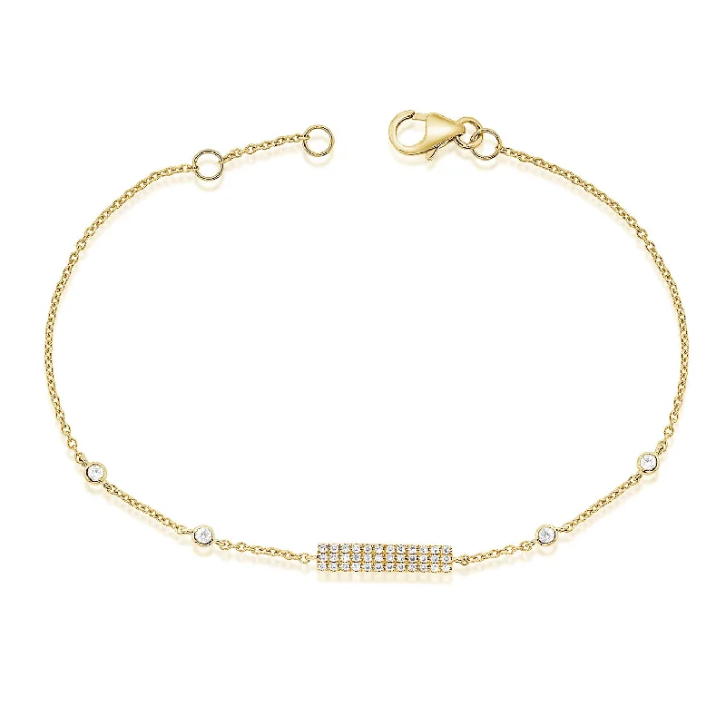 14K GOLD DIAMOND LYNN BAR BRACELET