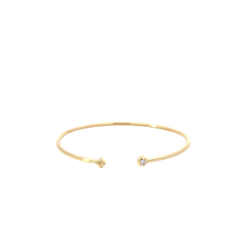 Yellow Modern Electrum Diamond Cuff Bracelet