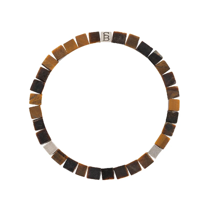 Memphis Cube Gemstone Bracelet Matt Tiger Eye