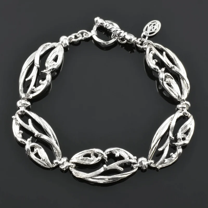 Hand Engraved Silver Link Bracelet