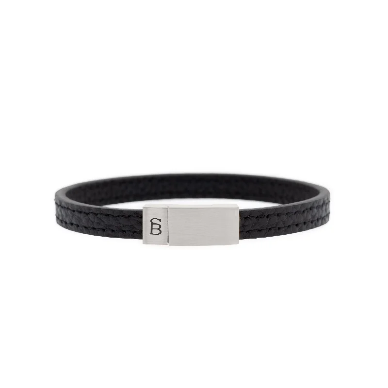 Grady Leather Bracelet Black