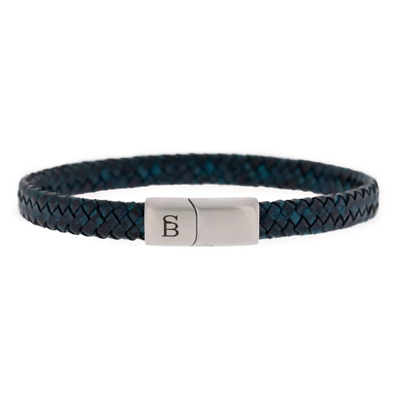 Riley Leather Bracelet Blue