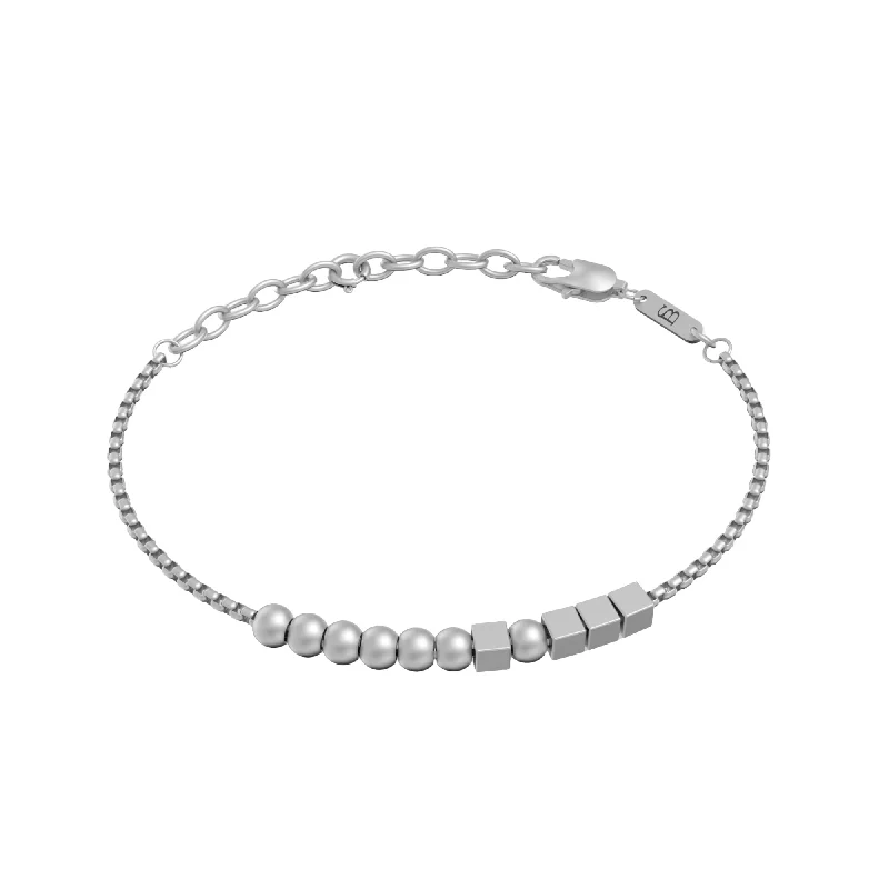 HERO Morse Code Bracelet Silver Adjustable