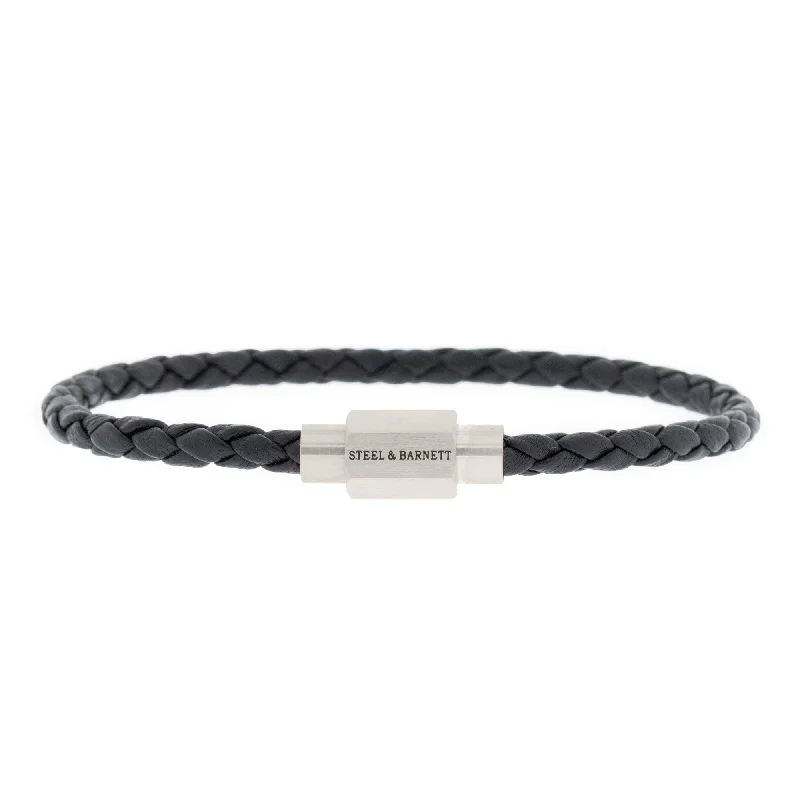 Luke Landon Nappa Leather Bracelet Black