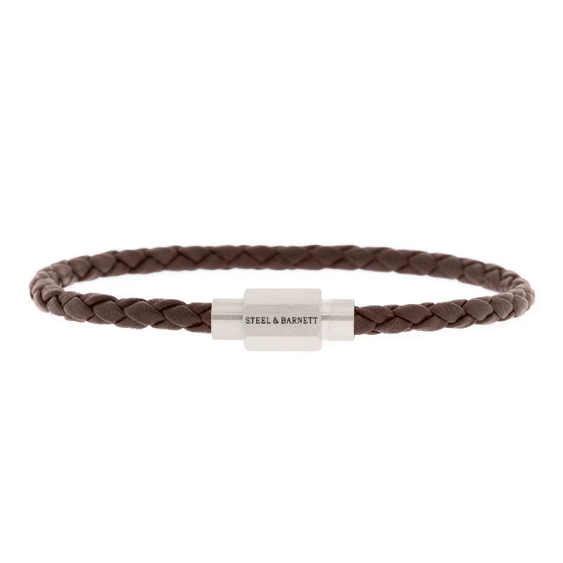 Luke Landon Nappa Leather Bracelet Brown