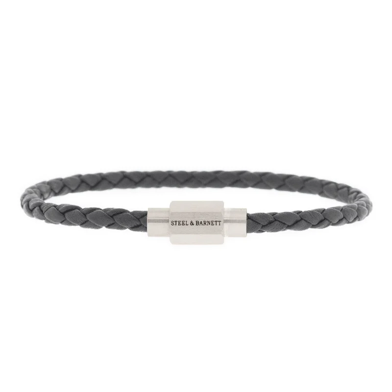 Luke Landon Nappa Leather Bracelet Dark Gray