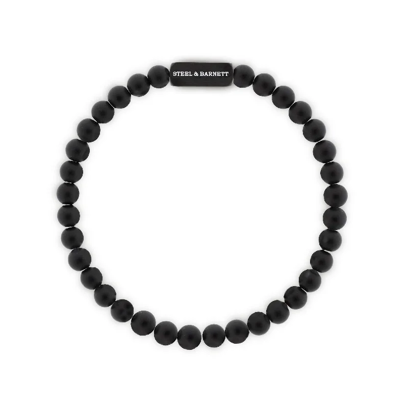 Black Edition 6mm Round Gemstone Bracelet Natural Ned