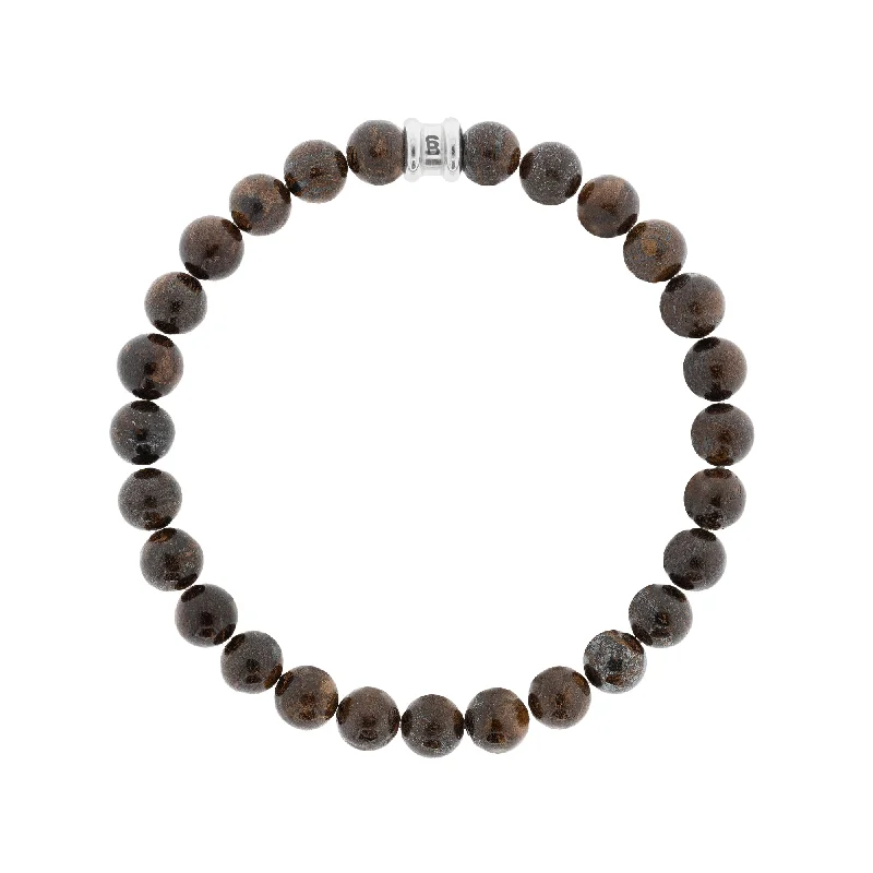 8mm Round Gemstone Bracelet Bronzite