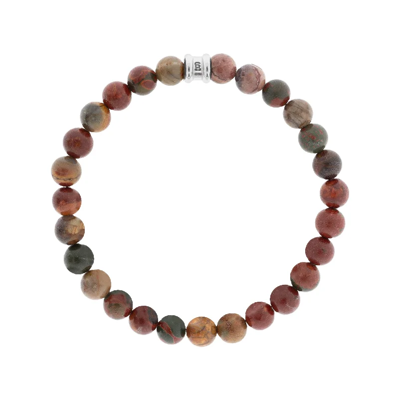 8mm Round Gemstone Bracelet Cherry Creek Jasper