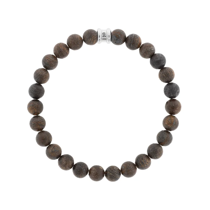 8mm Round Gemstone Bracelet Matt Bronzite