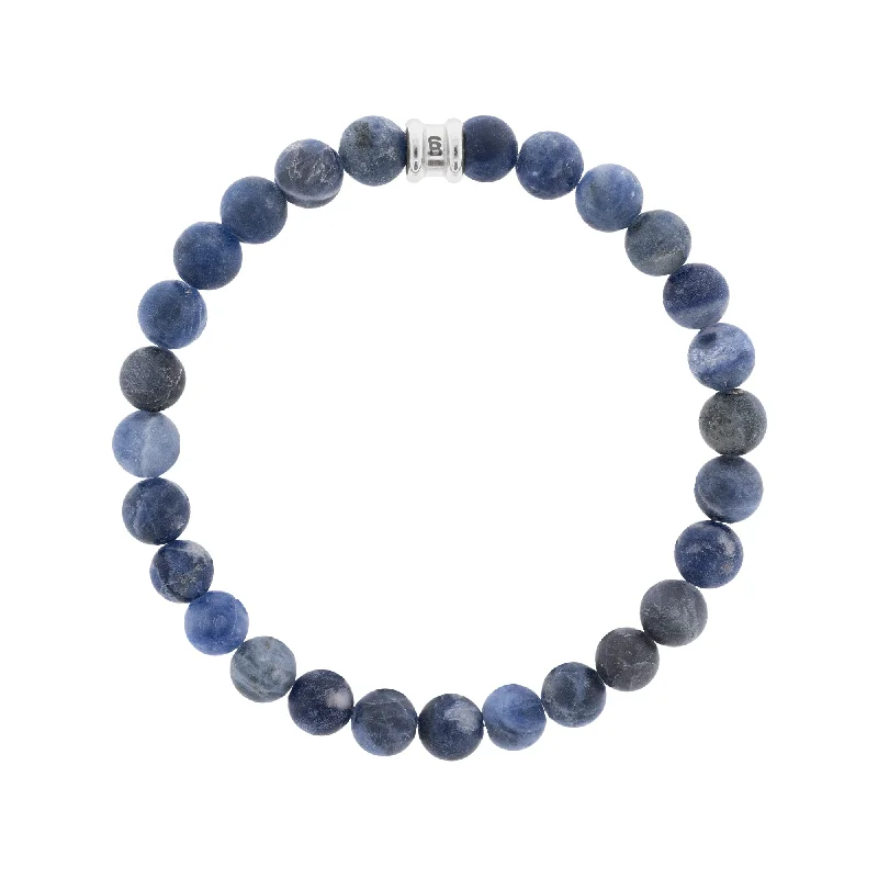 8mm Round Gemstone Bracelet Matt Sodalite