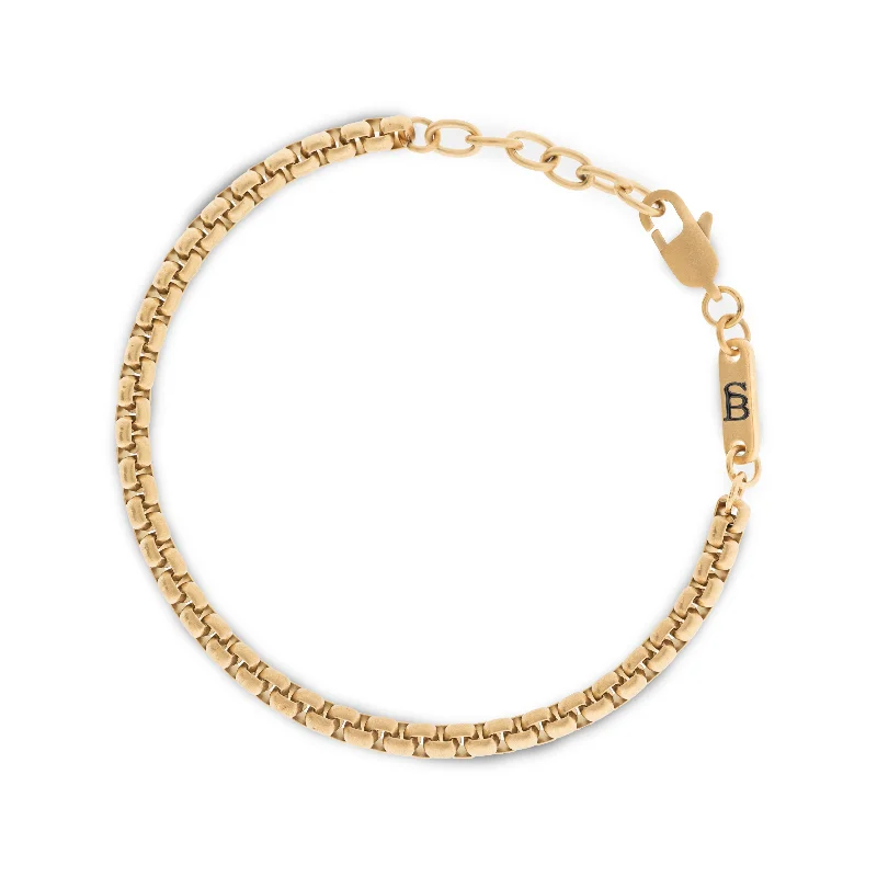 Boxed 4mm Chain Bracelet 18K Gold Adjustable