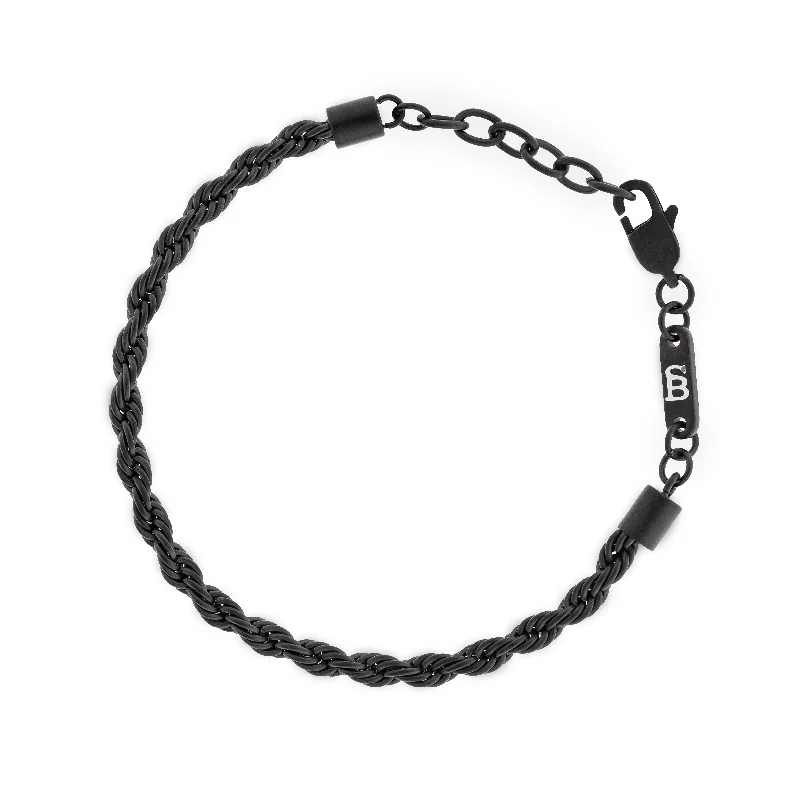 Black Edition Helix 4mm Chain Bracelet Adjustable