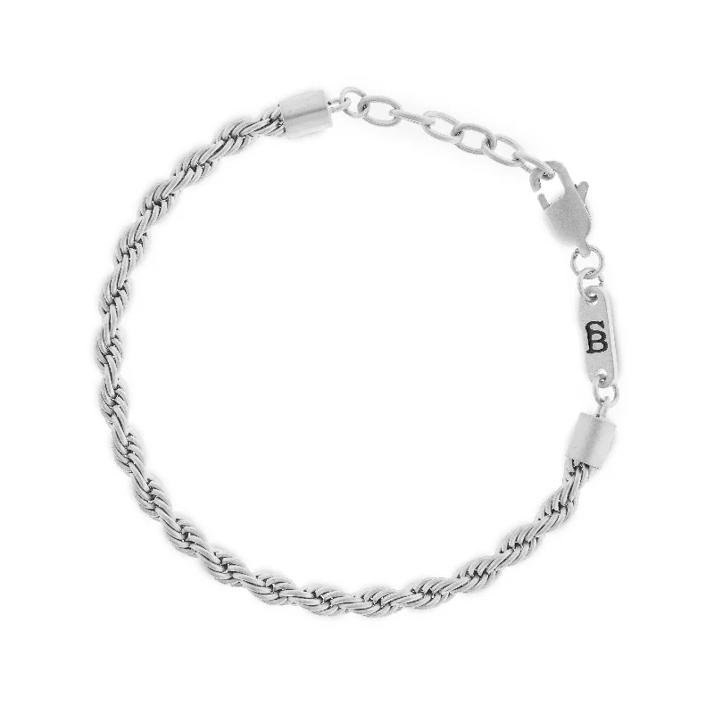 Helix 4mm Chain Bracelet Silver Adjustable