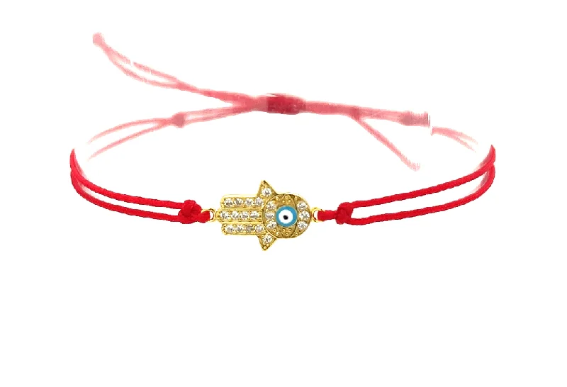 Turquoise Evil Eye Hamsa Red String Bracelet