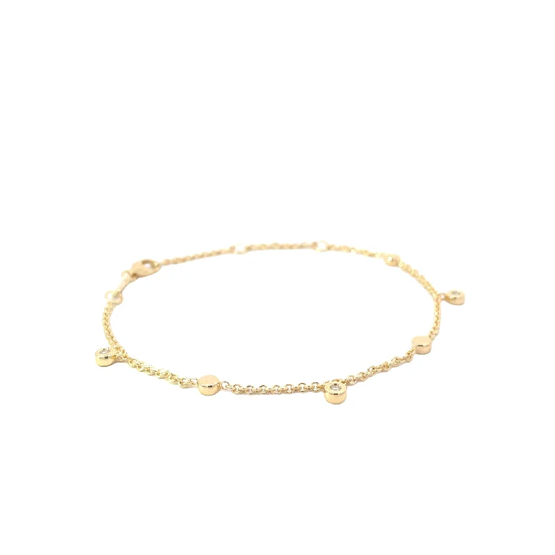 Yellow Modern Electrum Diamond Station Bracelet