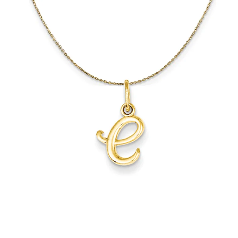 14k Yellow Gold, Claire Mini Lower Case Initial E Necklace