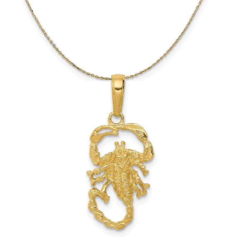 14k Yellow Gold Small Polished Scorpion Necklace