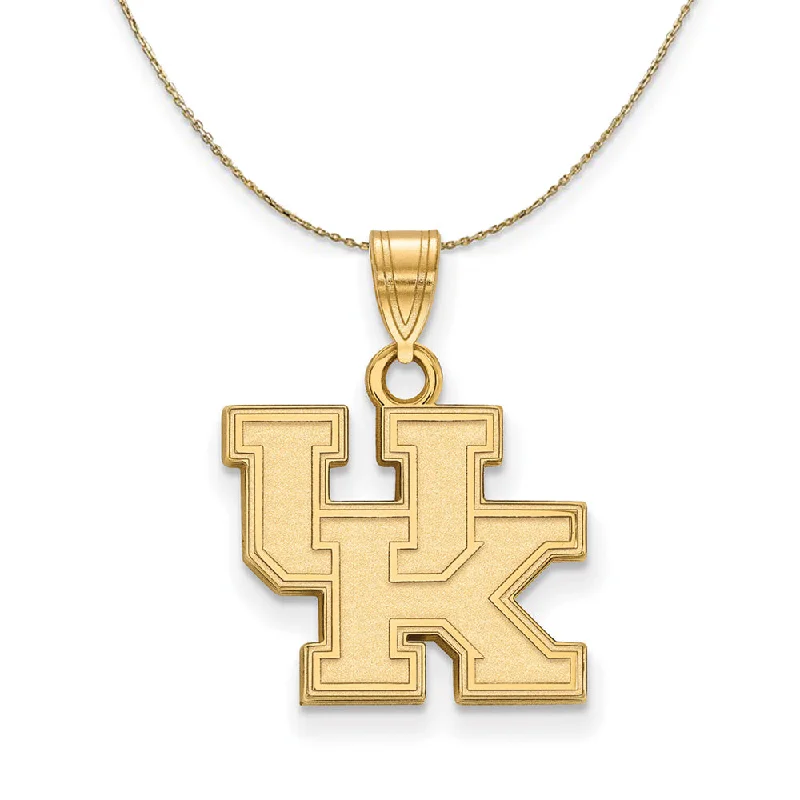 14k Yellow Gold U. of Kentucky Small 'UK' Necklace