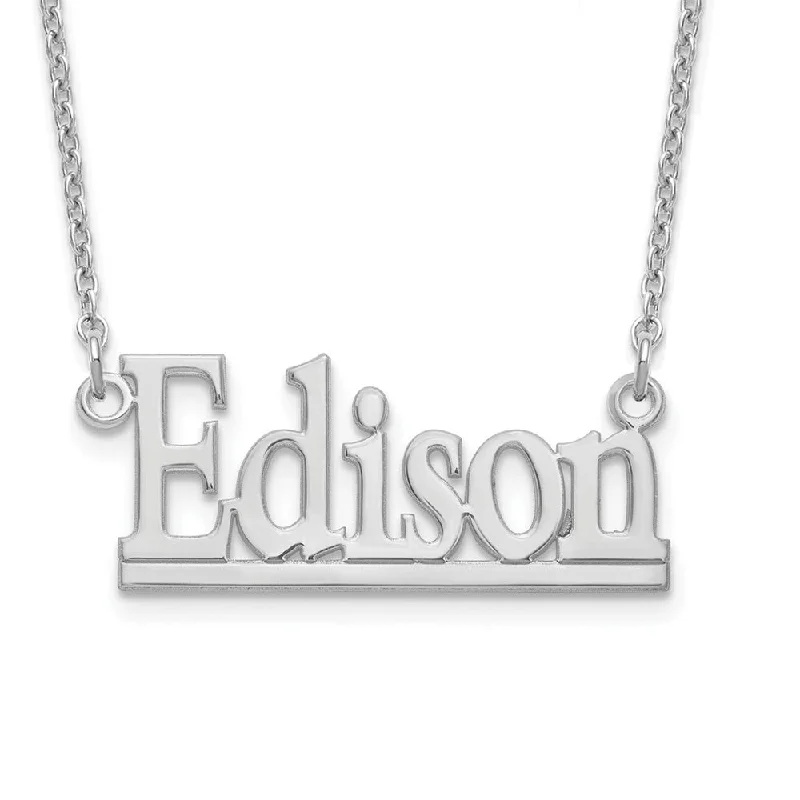 Personalized Polished Block Name Necklace