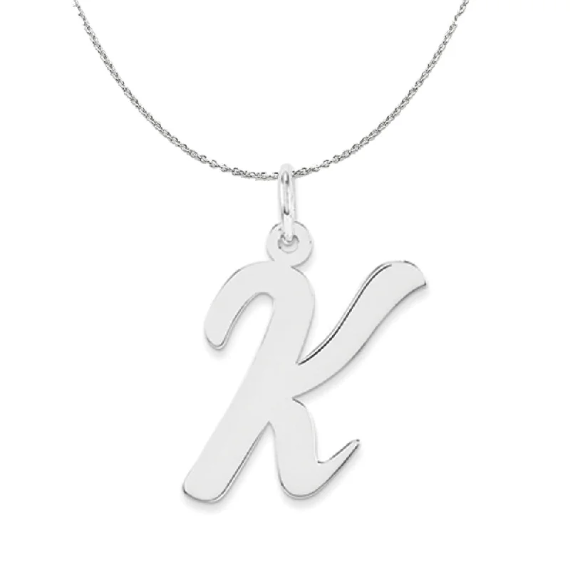 Silver Madison Collection LG Classic Script Initial K Necklace