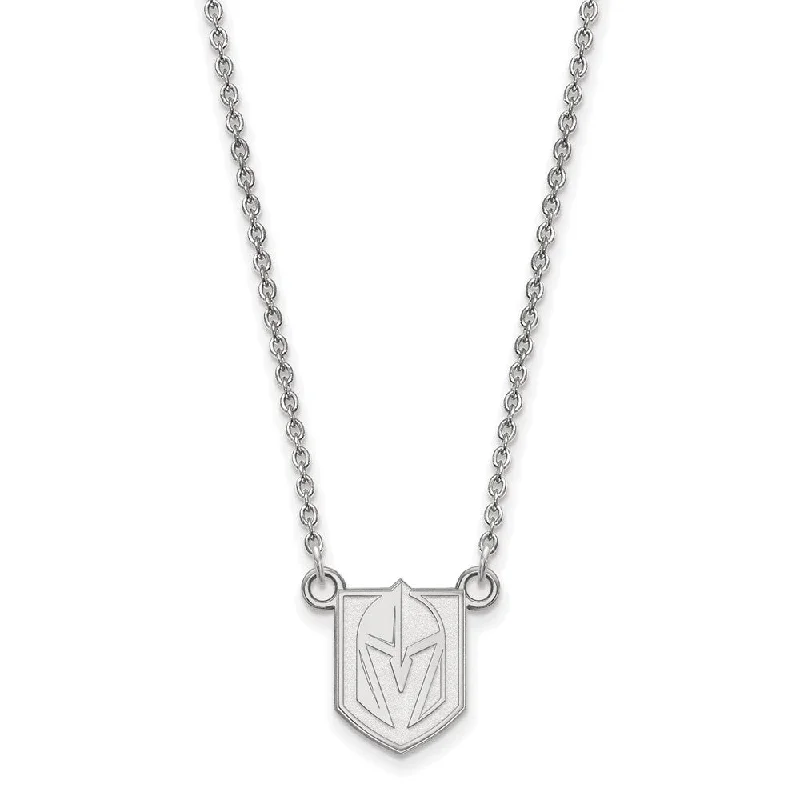 Sterling Silver NHL Golden Knights Small Necklace, 18 Inch