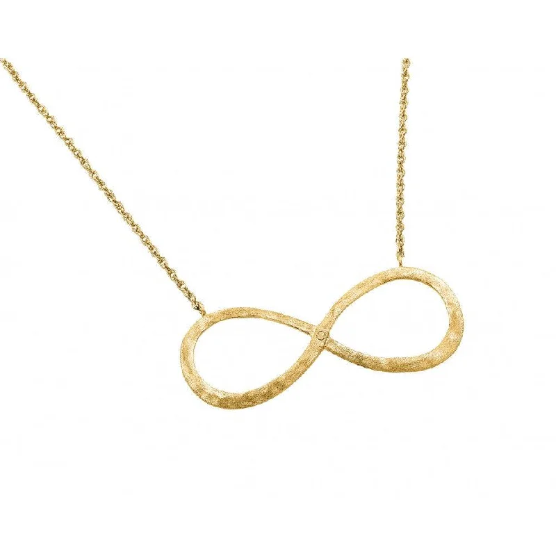 Silver 925 Gold Plated Infinity Pendant Necklace - STP01388GP