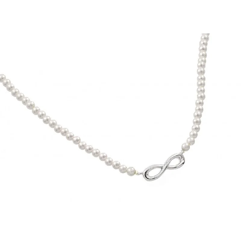 Silver 925 Rhodium Plated Infinity Pendant Necklace - BGP00904