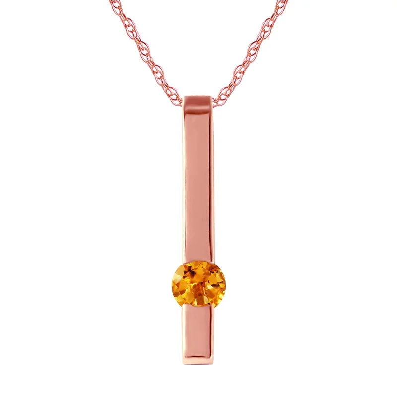 0.25 Carat 14K Solid Rose Gold Necklace Naturalcitrine