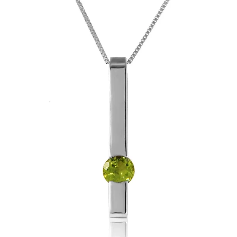 0.25 Carat 14K Solid White Gold Listen To Yourself Peridot Necklace