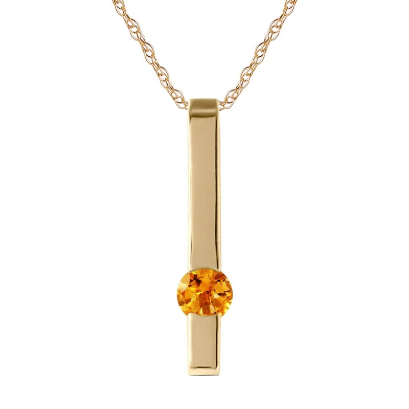 0.25 Carat 14K Solid Yellow Gold Necklace Naturalcitrine