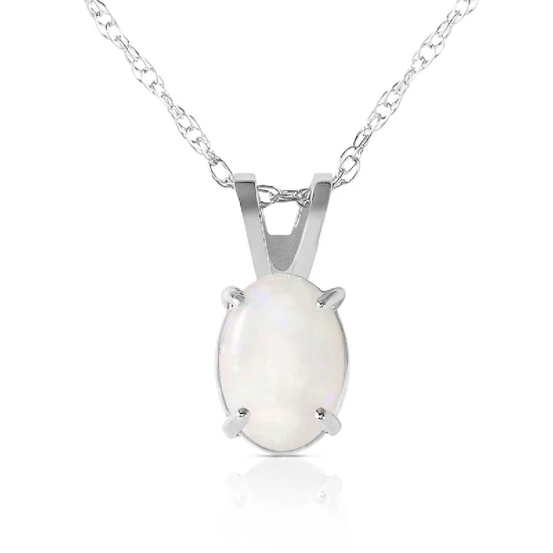 0.45 Carat 14K Solid White Gold At Your Best Opal Necklace