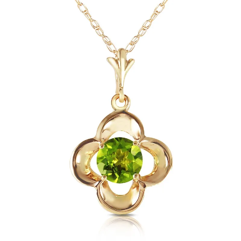 0.55 Carat 14K Solid Yellow Gold Directions To Love Peridot Necklace