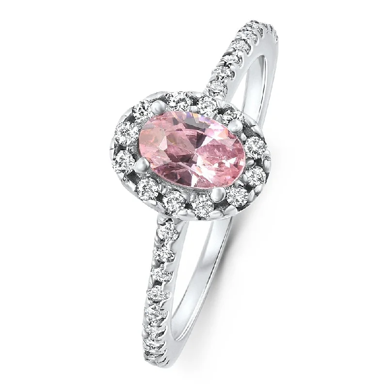 1 1/10Ct Pink Topaz Diamond Engagement Anniversary Ring Gold Lab Grown