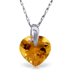 1.15 Carat 14K Solid White Gold Necklaceessary Risks Citrine Necklace