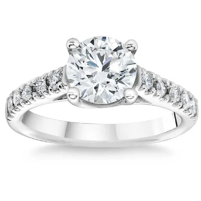 1 3/4 Ct Diamond Engagement Ring Lab Grown White Gold