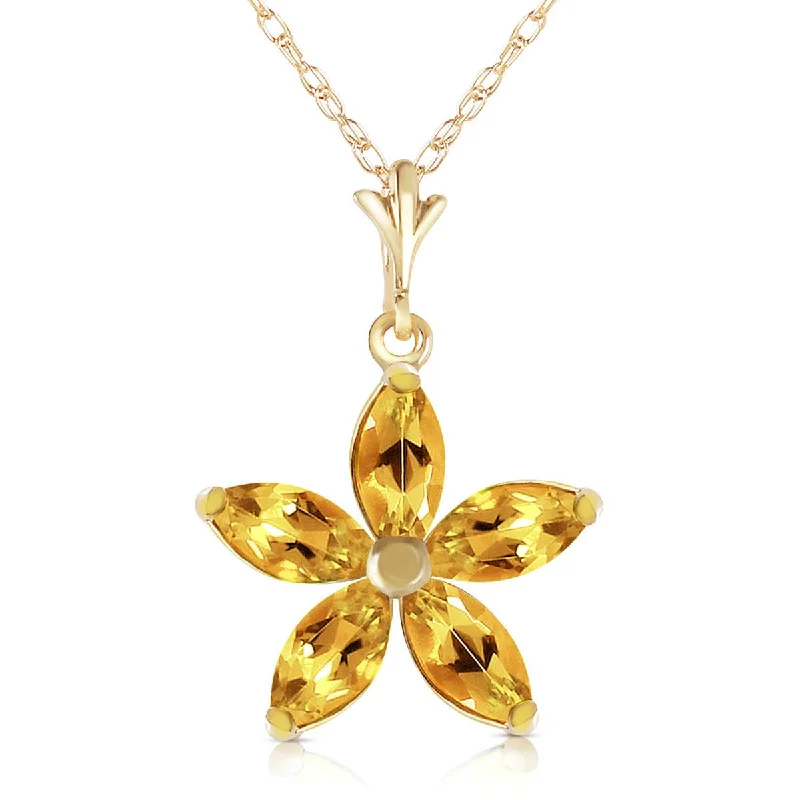 1.4 Carat 14K Solid Yellow Gold Madame Citrine Necklace