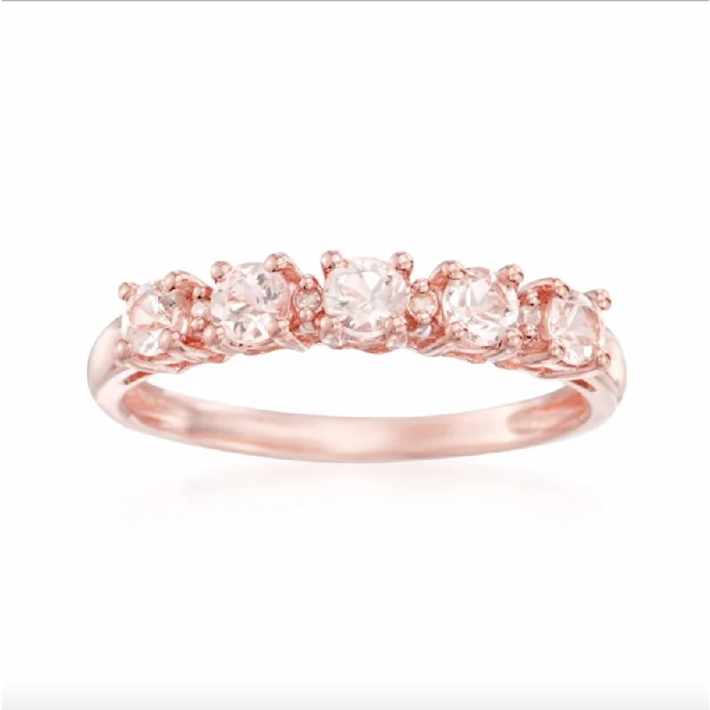 10kt Rose Gold Morganite and Diamond Ring