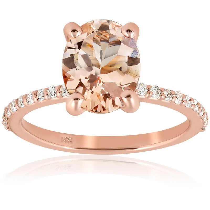 14K Rose Gold 2 1/10 ct TW Morganite & Diamond Engagement Ring (I-J,I2-I3)