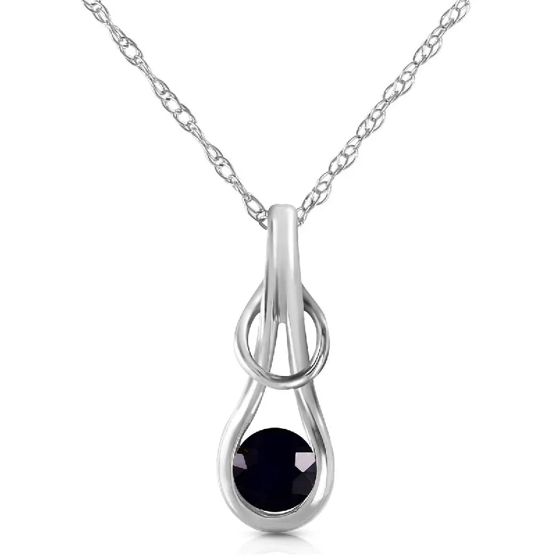 14K Solid White Gold Necklace Natural 0.5 Carat Black Diamond