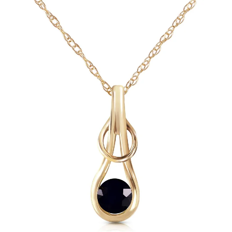 14K Solid Yellow Gold 0.50 Carat Black Diamond Necklace