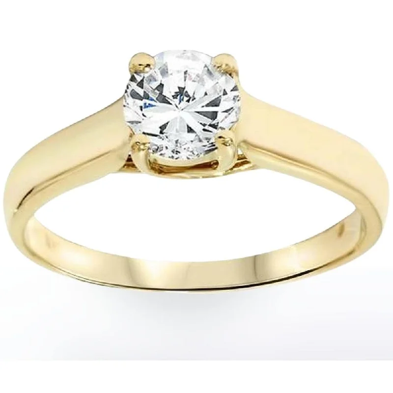 1ct Diamond Solitaire Engagement Ring Yellow Gold