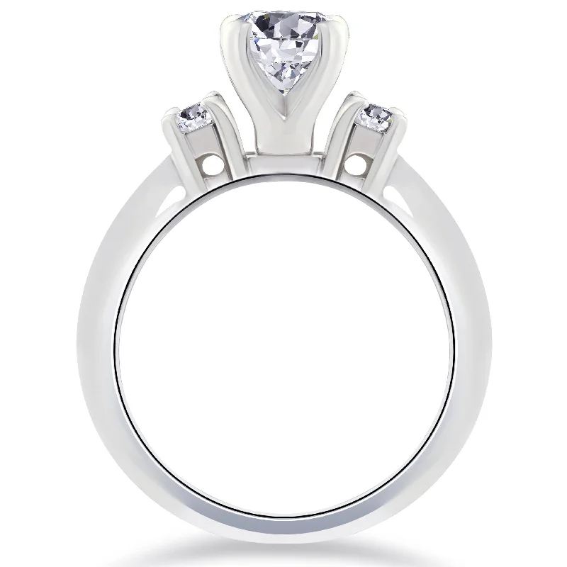 1ct Three Stone Diamond Engagement Anniversary Ring White Gold