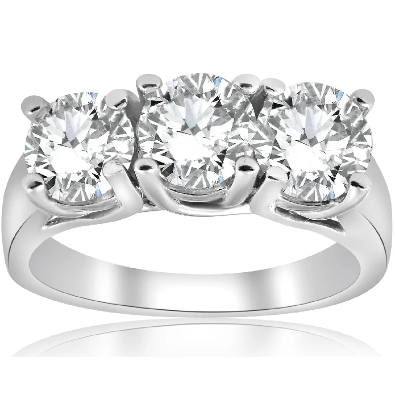 1ct Three Stone Diamond Engagement Ring White Gold