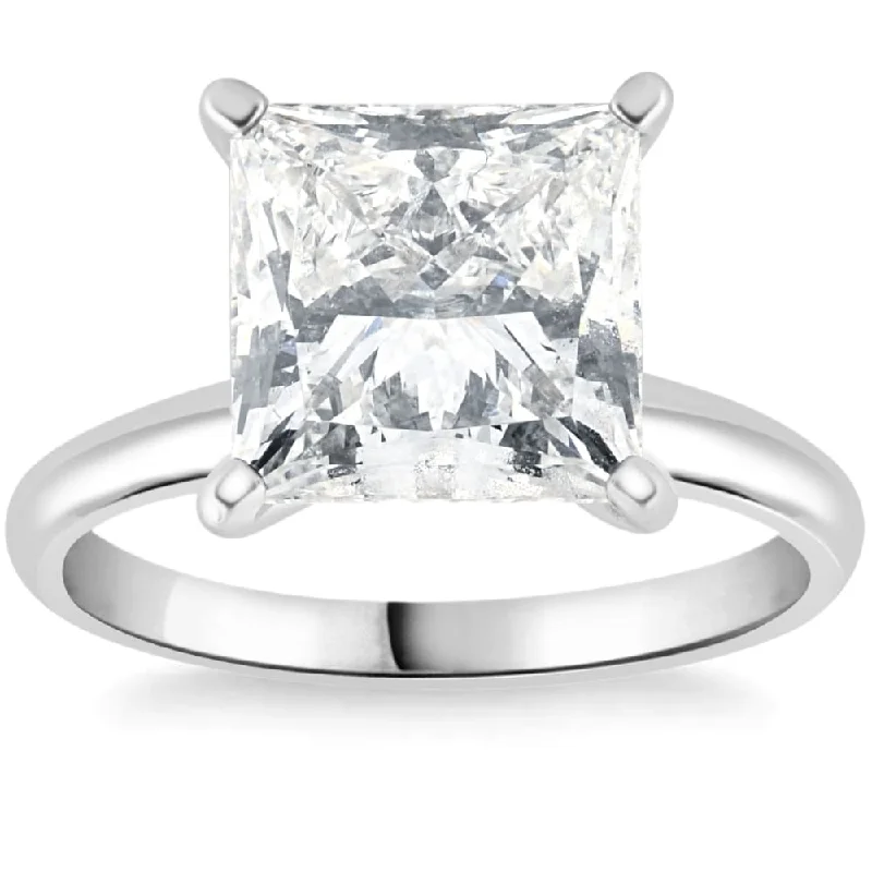 2 1/2Ct Princess Cut Solitaire Diamond Engagement Ring White Gold Lab Grown