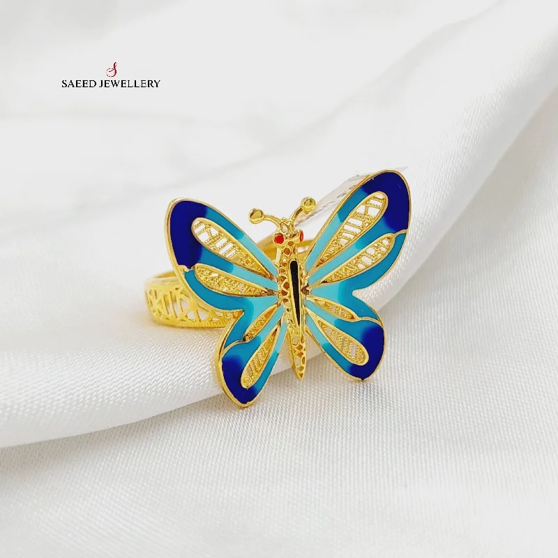 Enameled Butterfly Ring