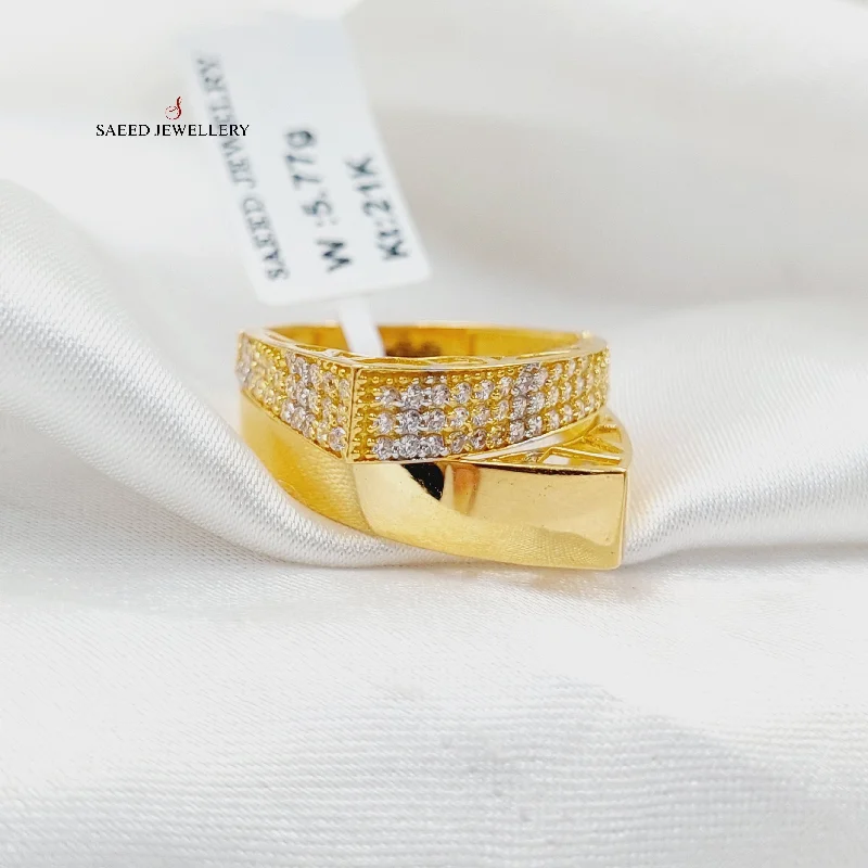 Zircon Studded Deluxe Ring