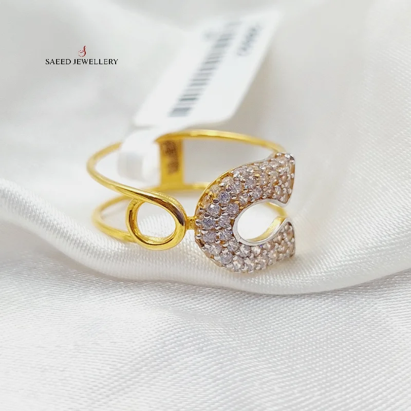 Zircon Studded Shoe Ring