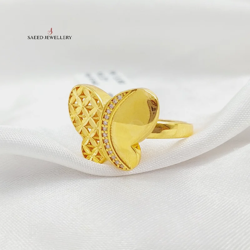 Zircon Studded Butterfly Ring